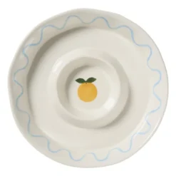 Snackschaal sinaasappel - oranje/blauw - ø27x4.5 cm