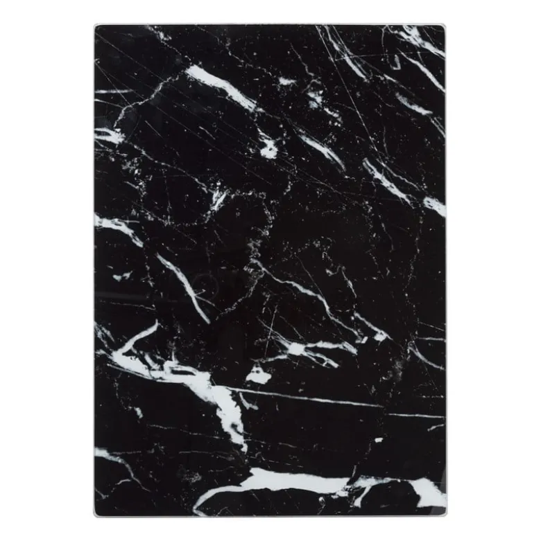 Snijplank marmeren look - zwart - 30x42x0.04 cm
