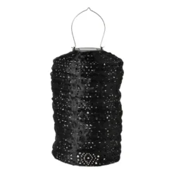 Solar barok lampion cilinder - zwart - ø18x33 cm
