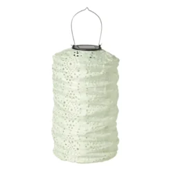 Solar barok lampion cilinder - groen - ø18x33 cm