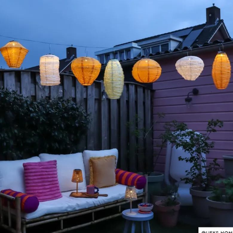 Solar barok lampion druppel - groen - ø28x30 cm