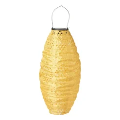 Solar barok lampion ovaal - geel - ø20x42 cm