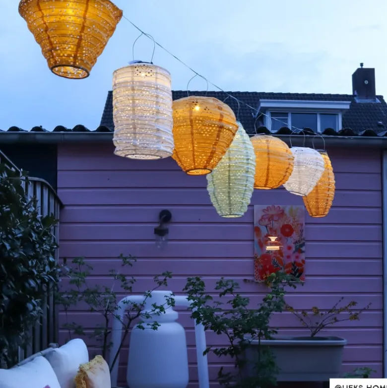 Solar barok lampion ovaal - wit - ø20x42 cm