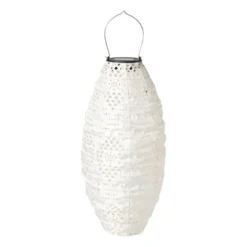 Solar barok lampion ovaal - wit - ø20x42 cm