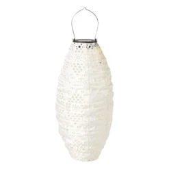 Solar barok lampion ovaal - wit - ø20x42 cm