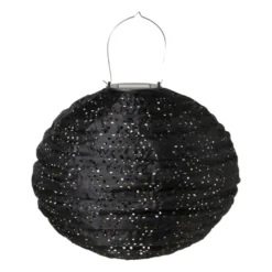 Solar barok lampion rond - zwart - ø30 cm