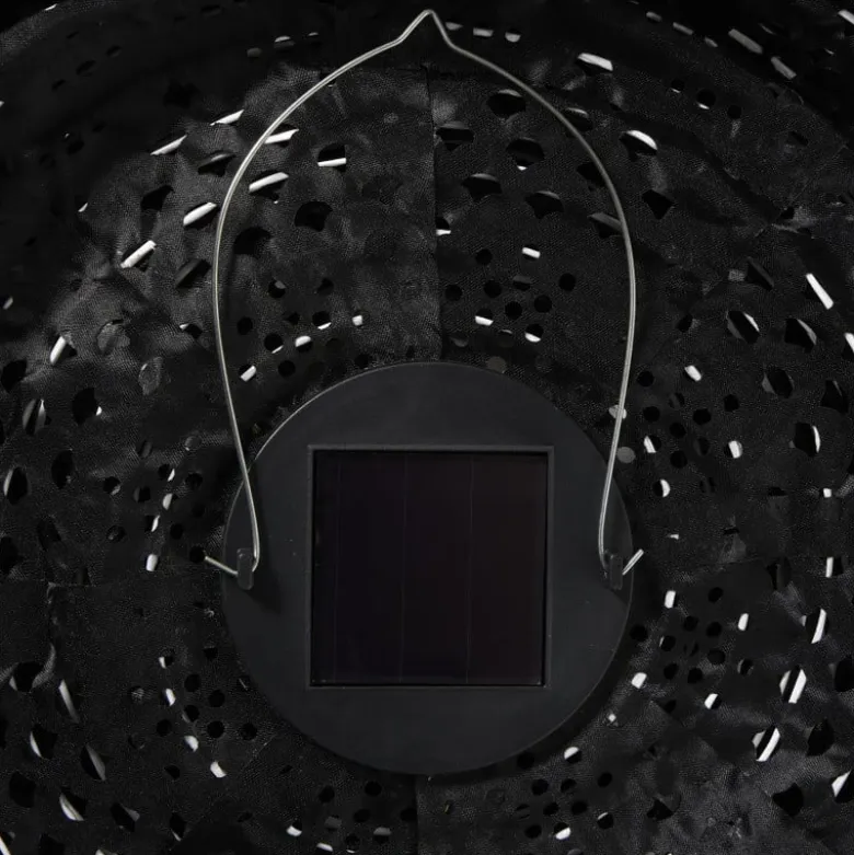 Solar barok lampion rond - zwart - ø30 cm