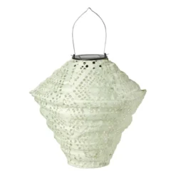 Solar barok lampion ruit - groen - ø24x28 cm
