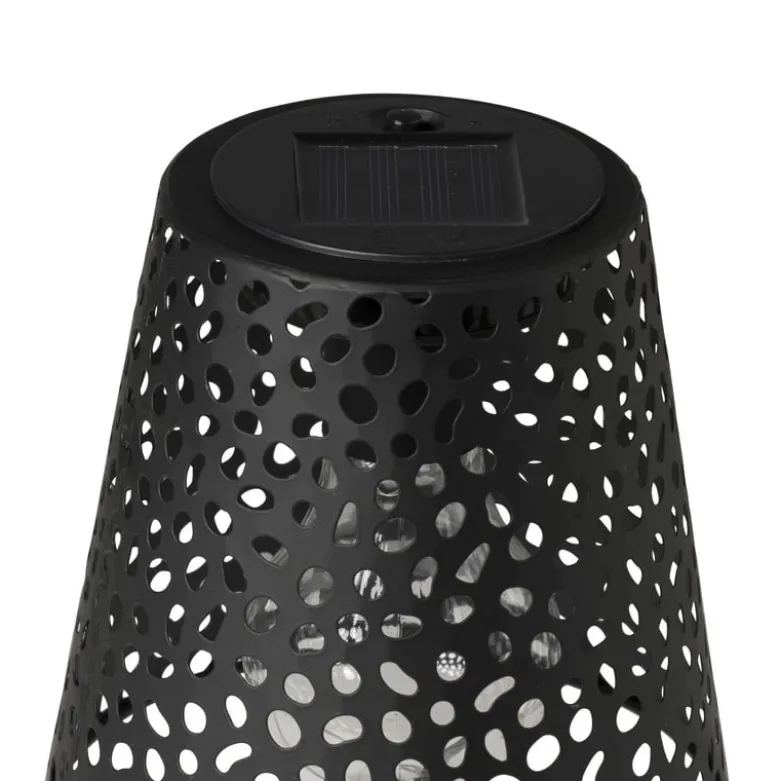 Solar tuinlamp op voet - zwart - ø13x28 cm
