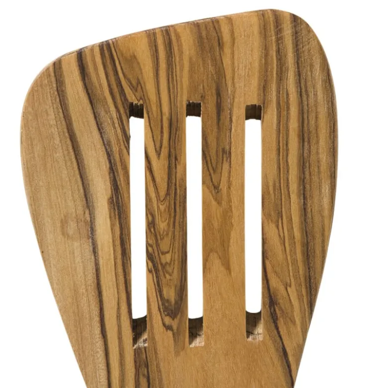 Spatel met gleuven olijfhout - bruin - 30 cm
