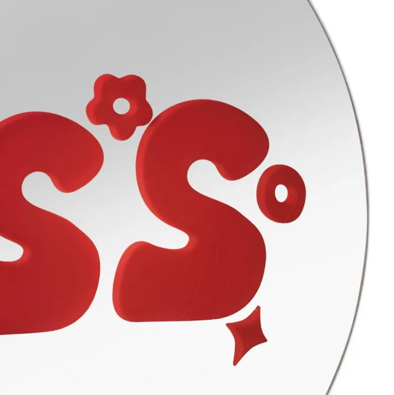 Spiegel kiss - rood - ø30 cm