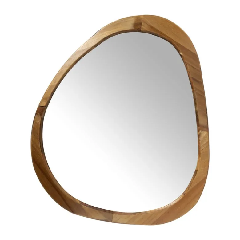 Spiegel organic driehoek - acaciahout - 78x67 cm