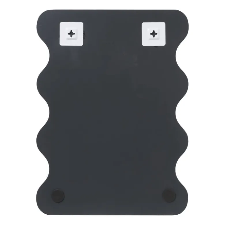 Spiegel organisch met golfrand - zilverkleurig - 50x37 cm