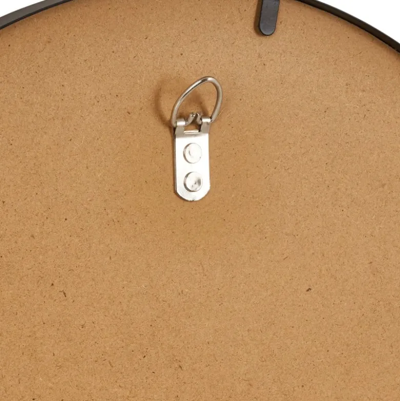 Spiegel rond met metalen lijst - zwart - ø50 cm