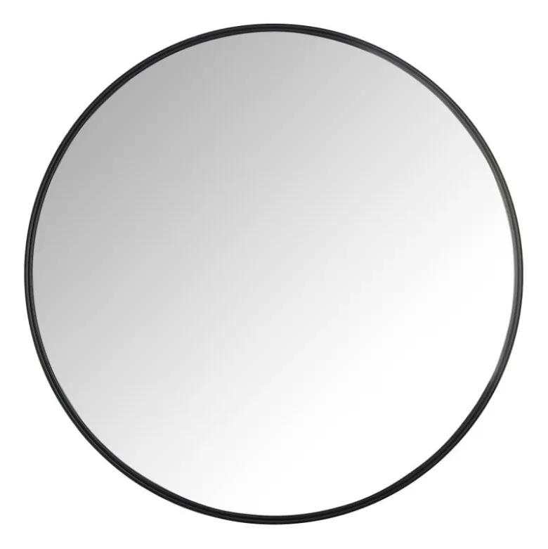 Spiegel rond met metalen lijst - diameter 60 cm