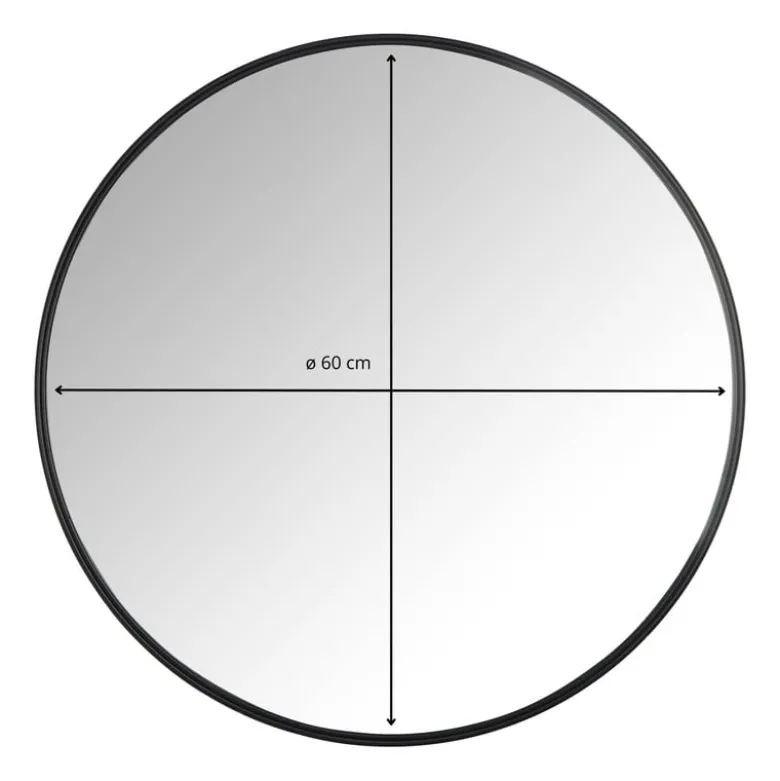 Spiegel rond met metalen lijst - diameter 60 cm
