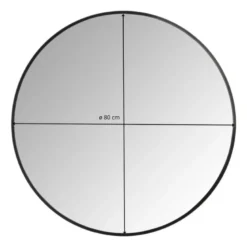 Spiegel rond met metalen lijst - diameter 80 cm