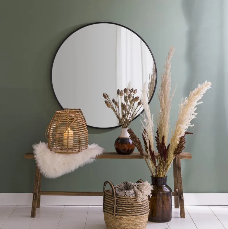 Spiegel rond met metalen lijst - diameter 70 cm