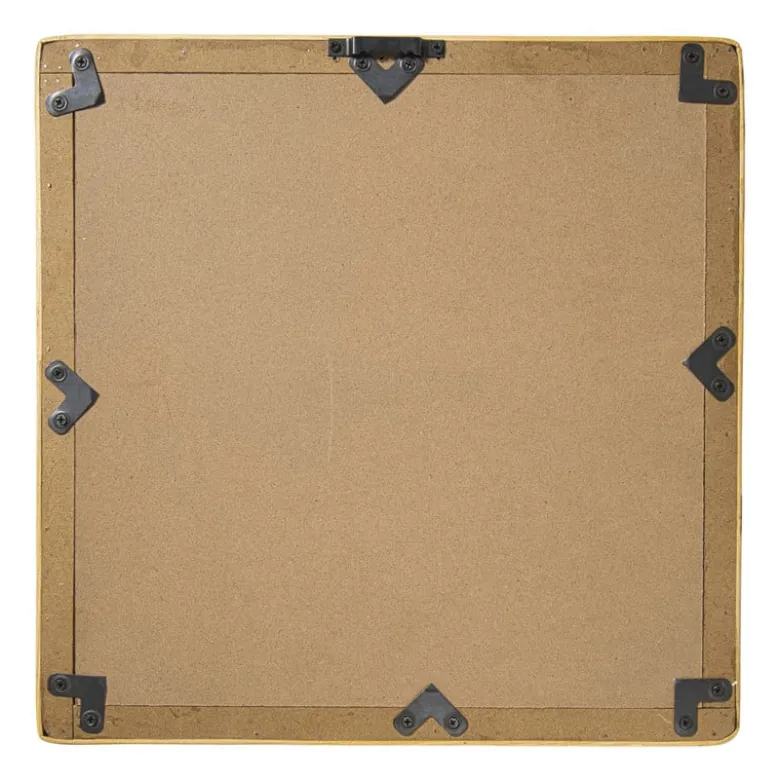 Spiegel rotan vierkant - bruin - 40.5x40.5 cm