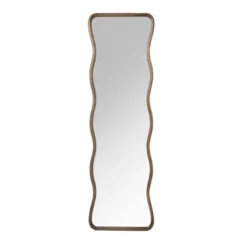 Spiegel XL met golfrand - bruin - 165x50 cm