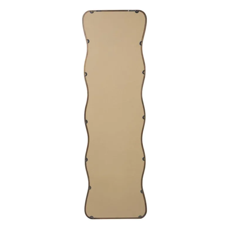 Spiegel XL met golfrand - bruin - 165x50 cm