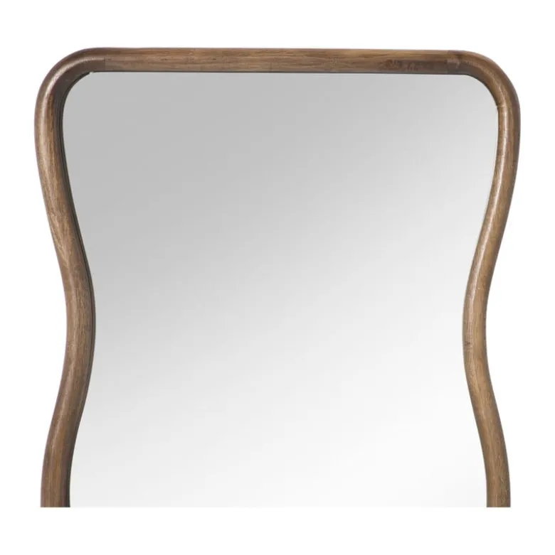 Spiegel XL met golfrand - bruin - 165x50 cm