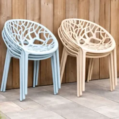 Stapelbare tuinstoel Palma - blauw - 78.5x58x59.5 cm