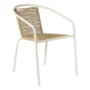 Stapelbare tuinstoel Tim - bruin/wit - 73x53x62 cm
