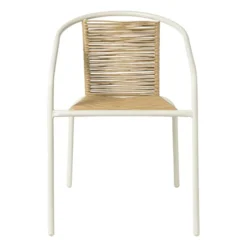 Stapelbare tuinstoel Tim - bruin/wit - 73x53x62 cm
