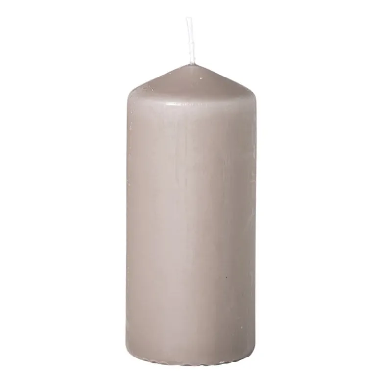 Stompkaars glad - beige - ø6x13 cm