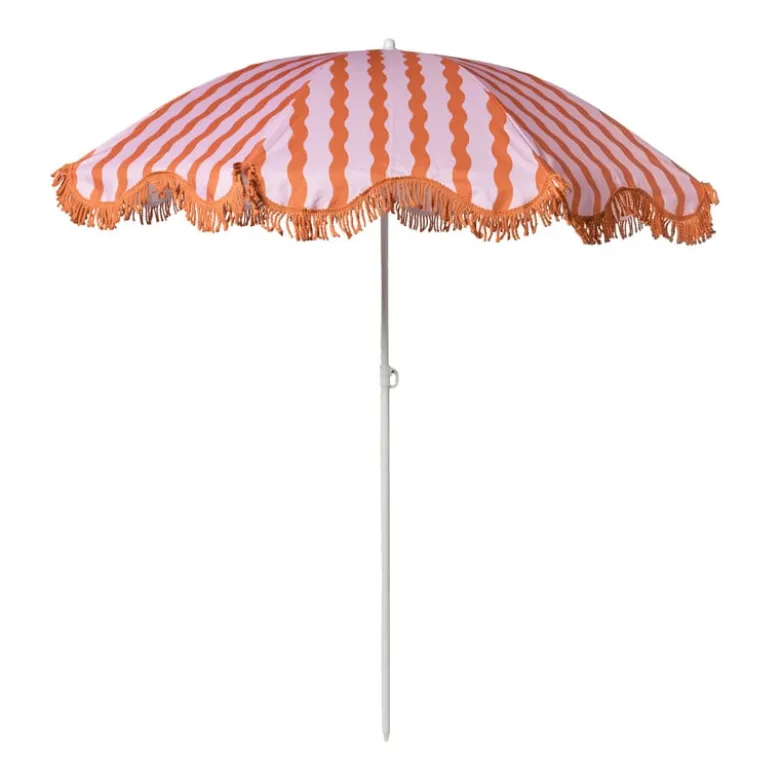Strandparasol met tassels - oranje/roze - ø160x180 cm