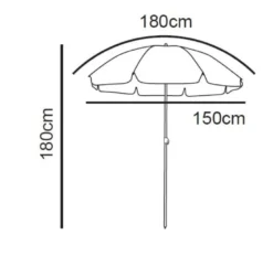 Strandparasol Tess - beige - ø150x180 cm