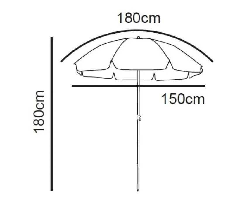 Strandparasol Tess - oranje - ø150x180 cm