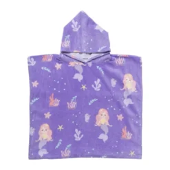 Strandponcho kids zeemeermin - multikleur - 60x110 cm