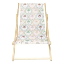 Strandstoel palmbomen - multikleur - 92x82x58 cm