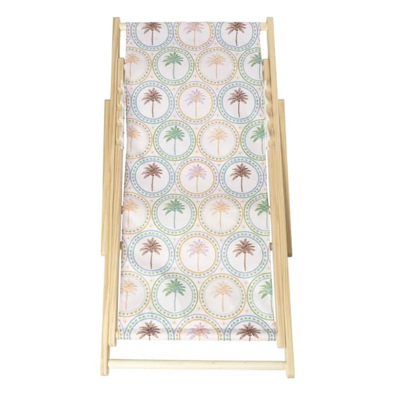 Strandstoel palmbomen - multikleur - 92x82x58 cm
