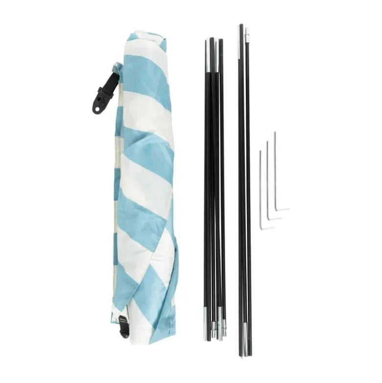 Strandtent - blauw/wit - 220x120 cm