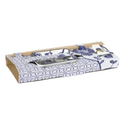 Sushi set - blauw/wit - 4-delig