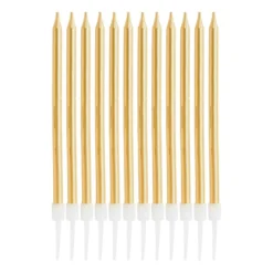 Taartkaarsjes - goud - set van 12