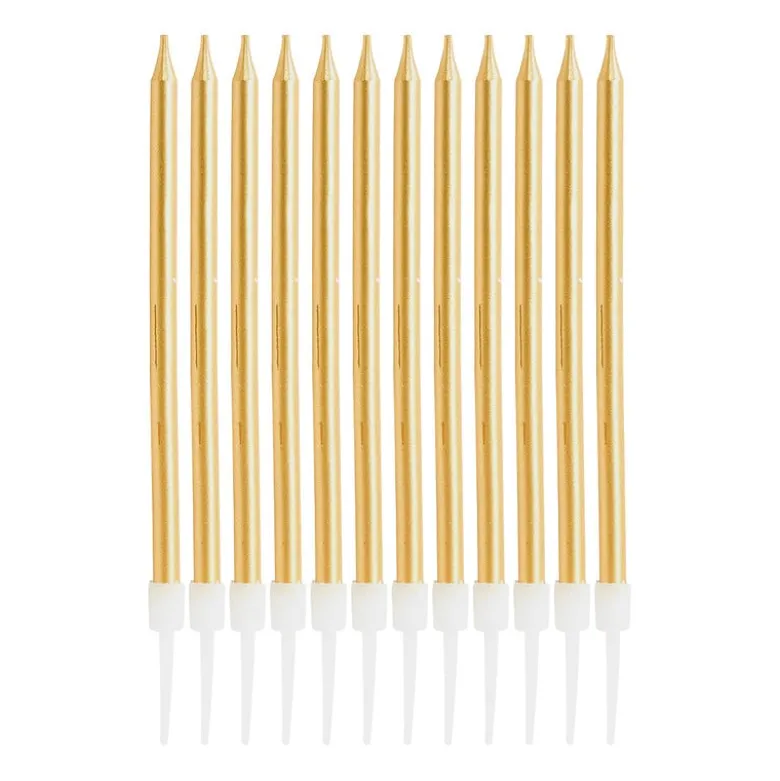 Taartkaarsjes - goud - set van 12