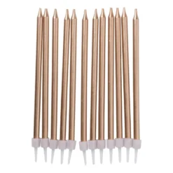 Taartkaarsjes - rose goud - set van 12