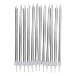 Taartkaarsjes - zilver - set van 12