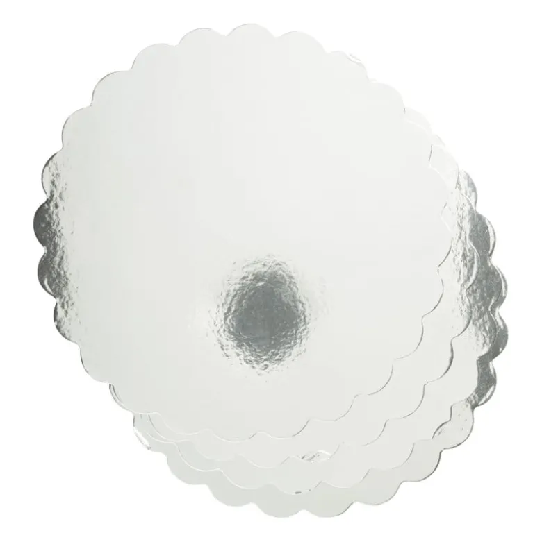 Taartonderleggers - zilverkleurig - set van 4