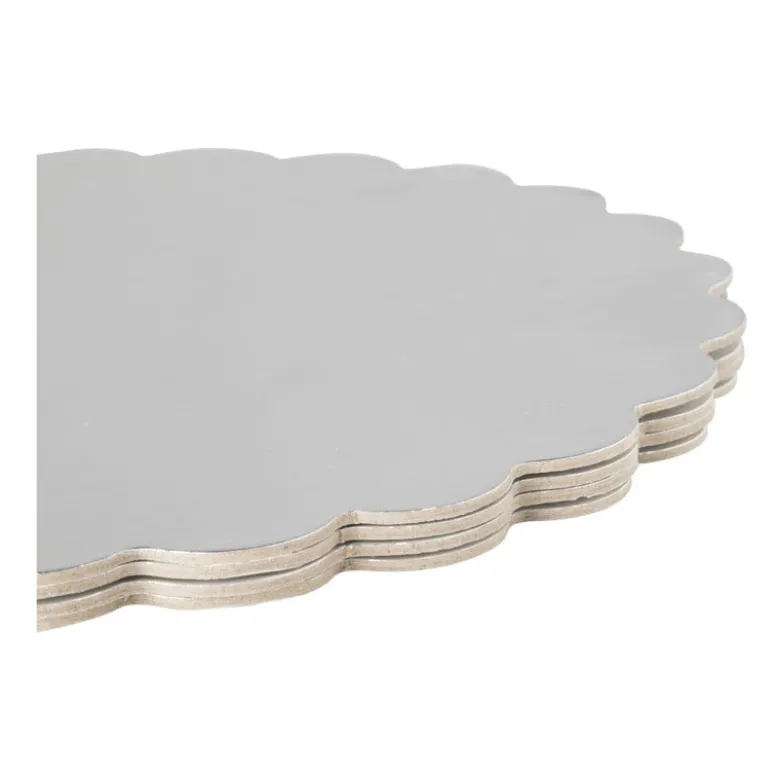Taartonderleggers - zilverkleurig - set van 4