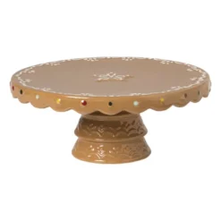 Taartplateau kerst - bruin - ø26x11 cm