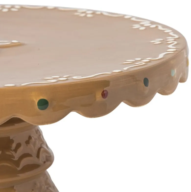 Taartplateau kerst - bruin - ø26x11 cm