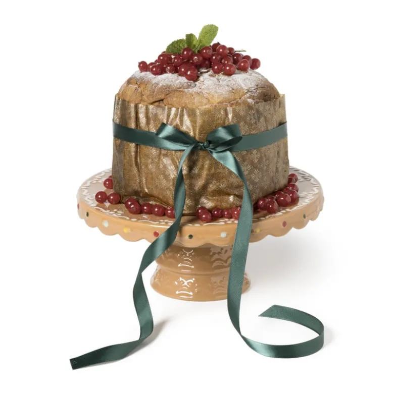 Taartplateau kerst - bruin - ø26x11 cm