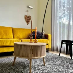 Tafel/kast Uppsala rond - naturel - ø60x40 cm