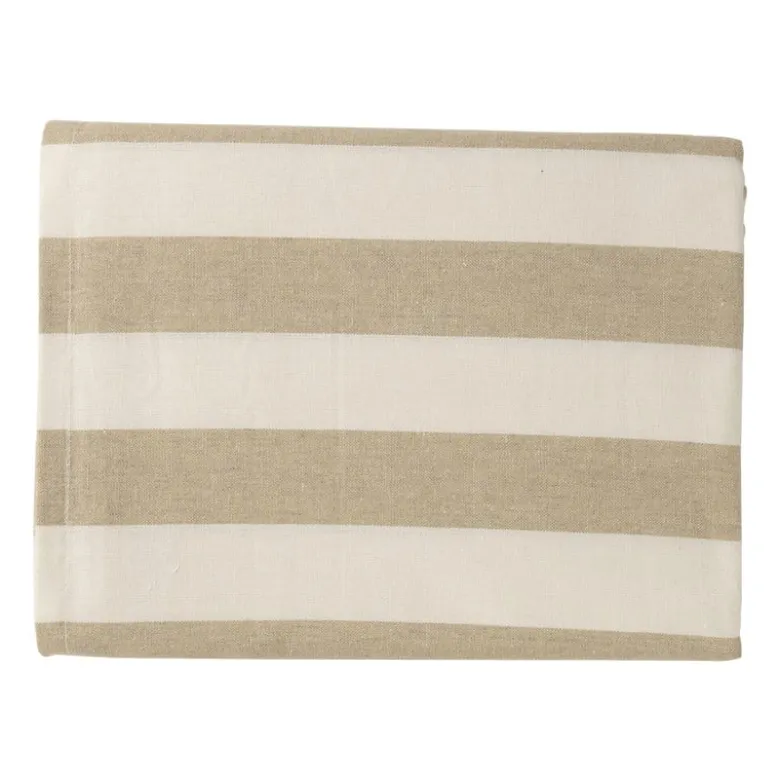 Tafelkleed gestreept groot - wit/beige - 145x320 cm