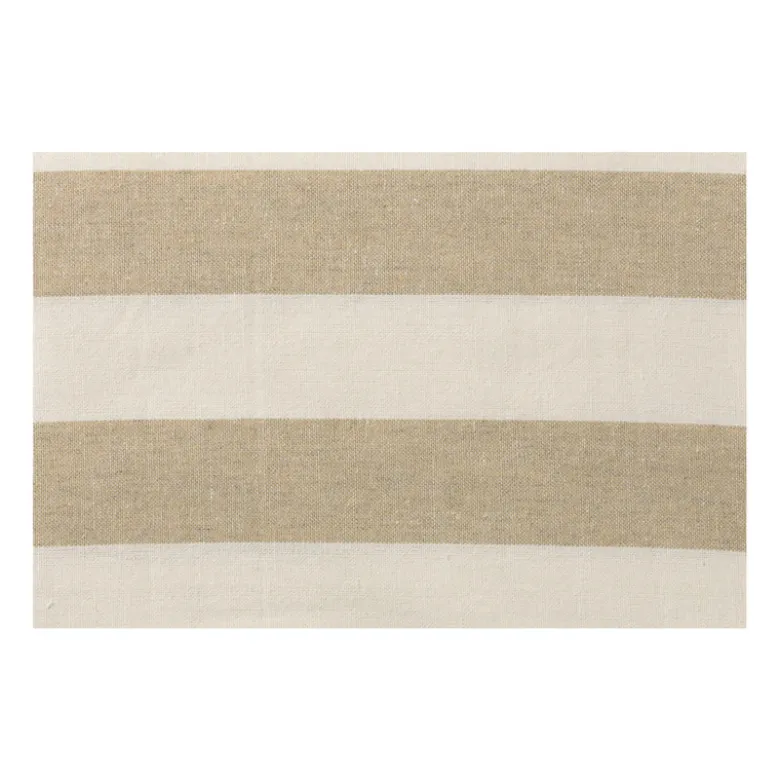 Tafelkleed gestreept groot - wit/beige - 145x320 cm